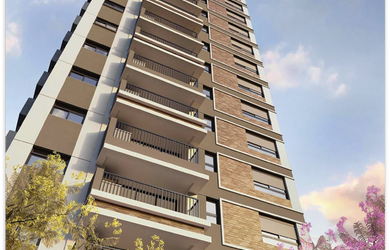 Imagem: O apartamento possui 1 Dormitório, 1 Suíte, 2 Banheiros, 1