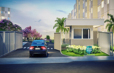 Imagem: O apartamento possui 2 Dormitórios, 1 Banheiro, 1 Vaga na garagem