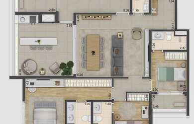 Imagem 16: APTO a venda no ALTO DA BOA VISTA com 95,83 m2 com 3 dorms( 1a suite ) para SET 2025, com