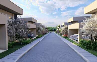 Imagem: A casa em condomínio possui 3 Dormitórios, 3 Suítes, 4 Banheiros