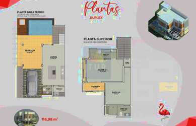 Imagem 9: CASAS NO COND. FLAMINGOS. Piscina, Varanda, 116m² de Áreae1 Vaga na...