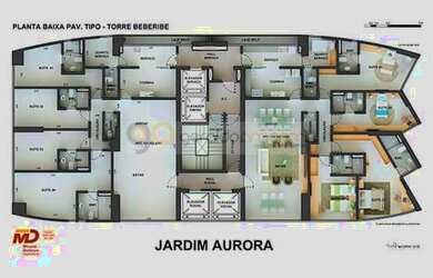 Imagem: O apartamento possui 4 Dormitórios, 4 Suítes, 1 Banheiro