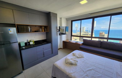 Imagem 3: Barra, Apartamento Para Venda, 01 Quarto, 24m2, Mobiliado, Vista Mar, Nascente, Salvador