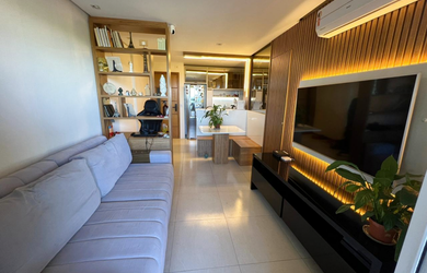 Imagem: O apartamento possui 1 Dormitório, 1 Banheiro, 1 Vaga na garagem