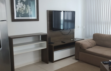 Imagem: O apartamento possui 1 Dormitório, 1 Banheiro, 1 Vaga na garagem